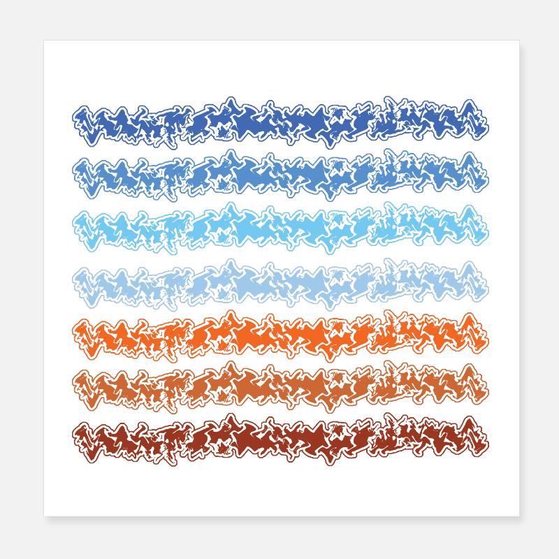 Conception abstraite de lignes dégradées Poster 20 x 20 cm