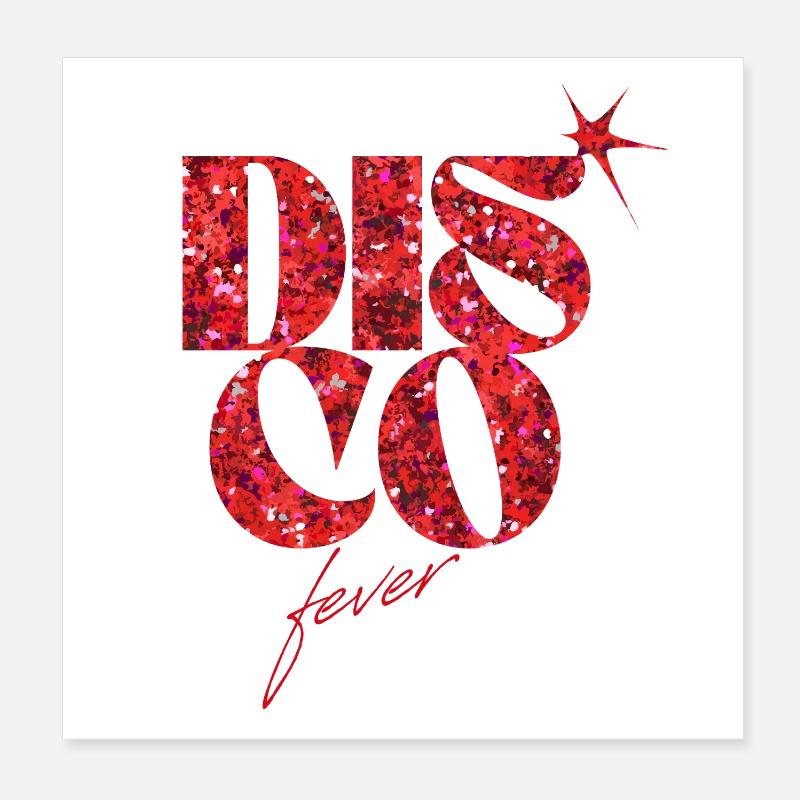 Disco Fever Glitter Liebe Statement Design Poster 20x20 cm
