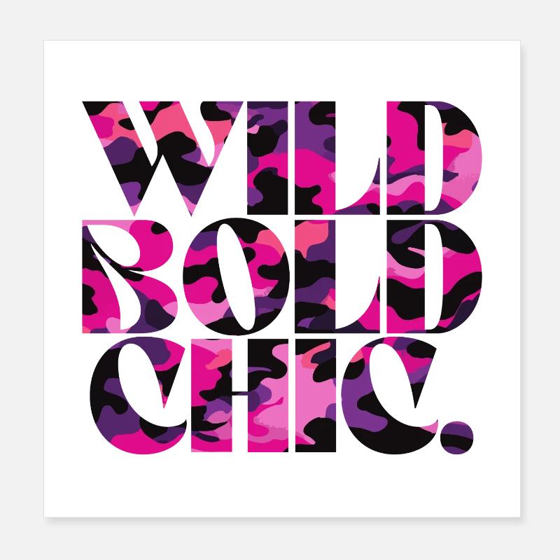 Wild Bold Chic Camo Muster Design Poster 20x20 cm