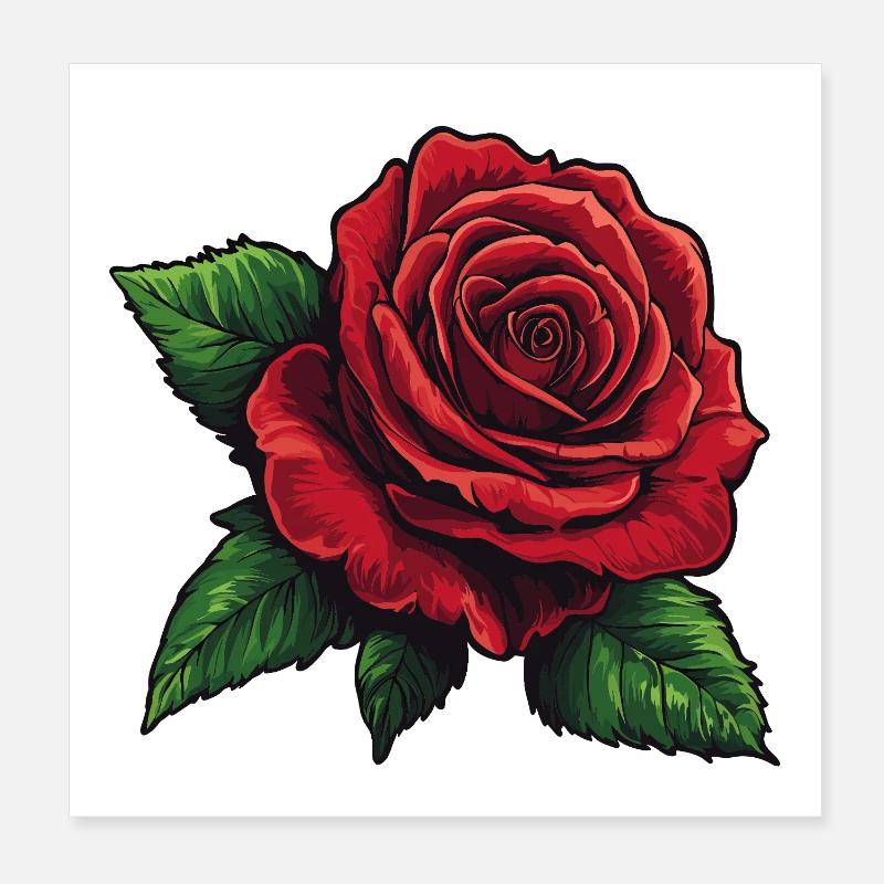 Rose red / Petals vector graphic Poster 8" x 8" (20x20 cm)