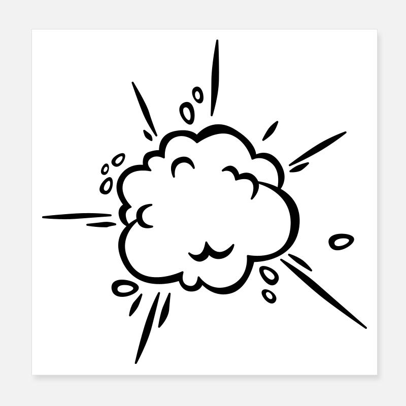 Comic Staubwolke Poster 20x20 cm