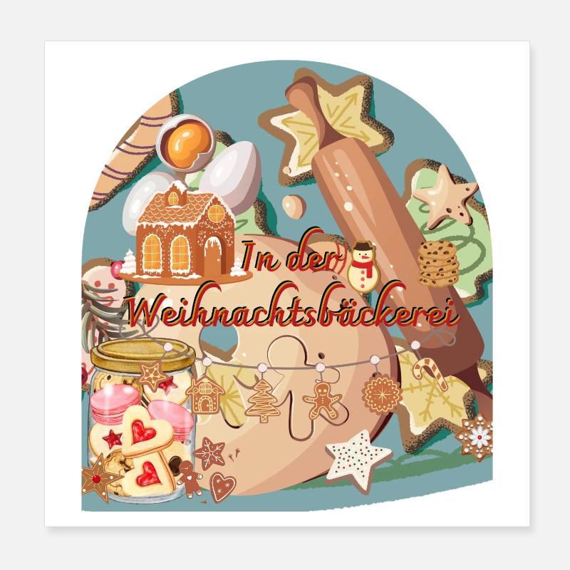 Temps de Noël dans la forme d’arc de la boulangerie de Noël Poster 20 x 20 cm