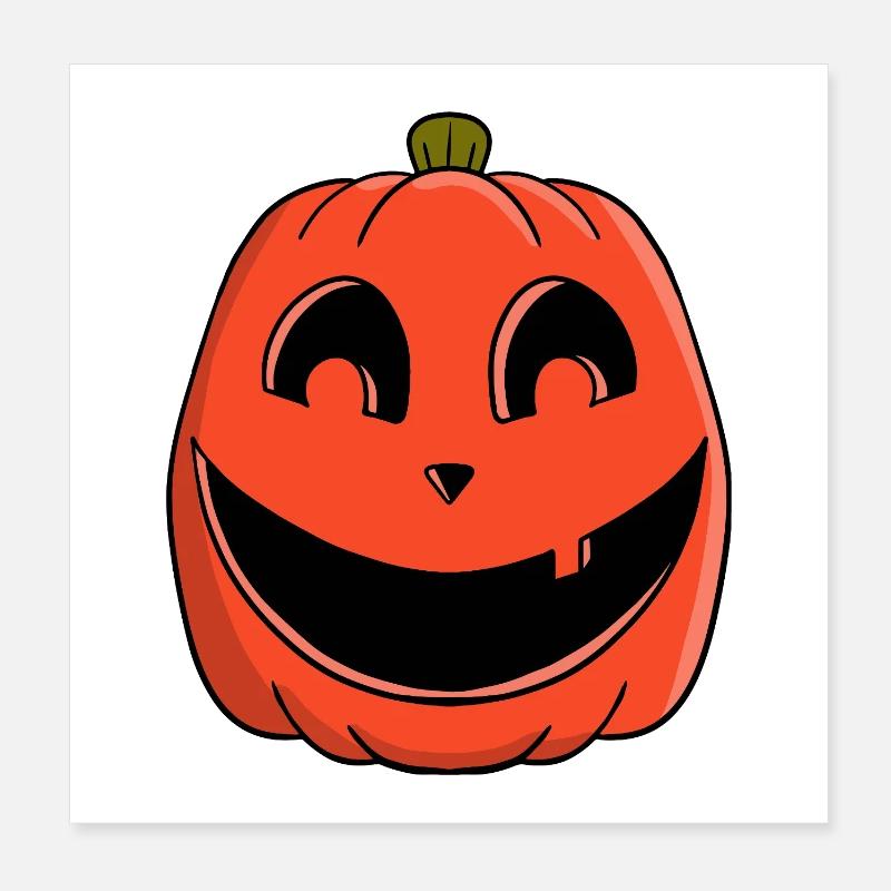 Sourire de citrouille ludique Poster 20 x 20 cm