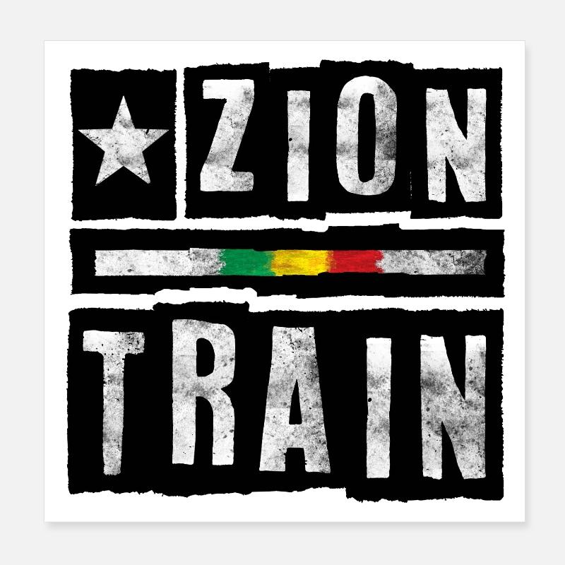 Lettrage du train de Zion Poster 20 x 20 cm