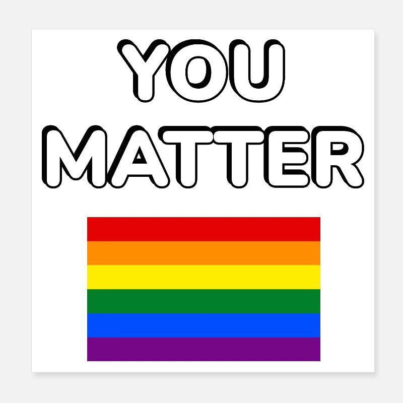 Tu comptes, drapeau de la fierté Poster 20 x 20 cm
