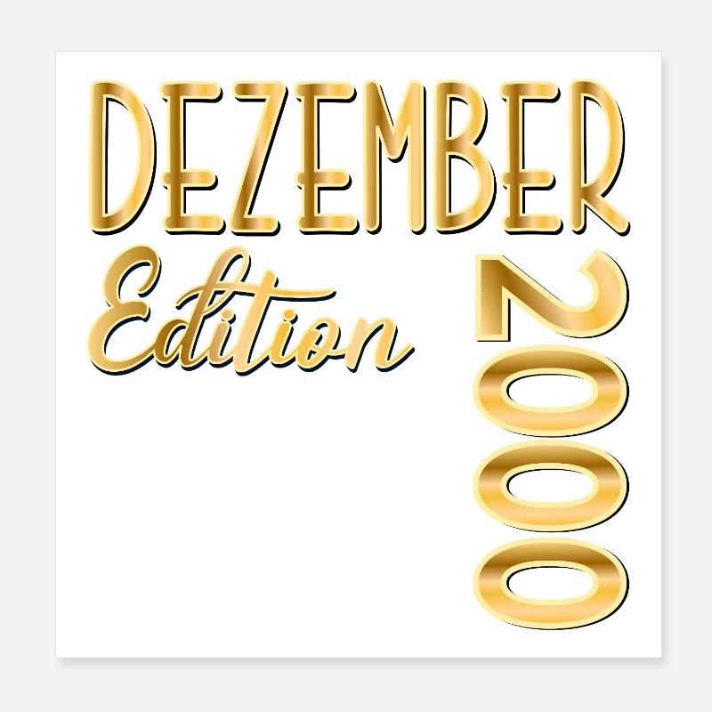 26. GEBURTSTAG 2000 DEZEMBER Poster 20x20 cm