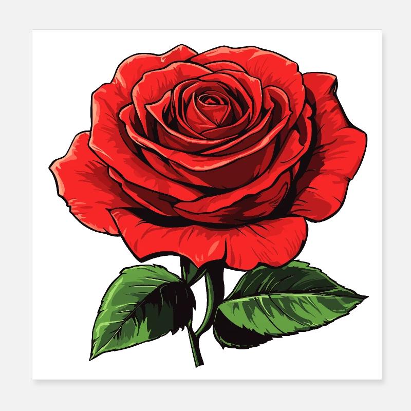 rote blume - rose Poster 20x20 cm