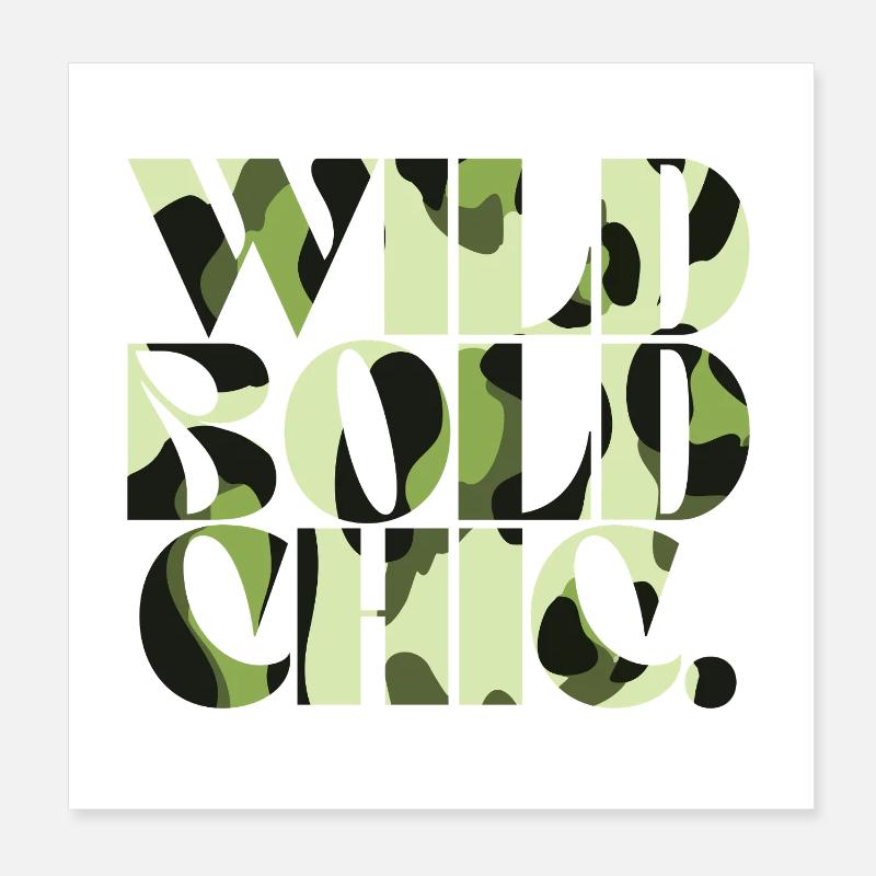 Wild Bold Chic Camouflage Chic Poster 20x20 cm