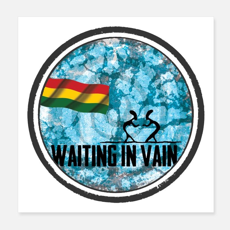 Waiting in Vain - reggae - Poster 20x20 cm - Weiß