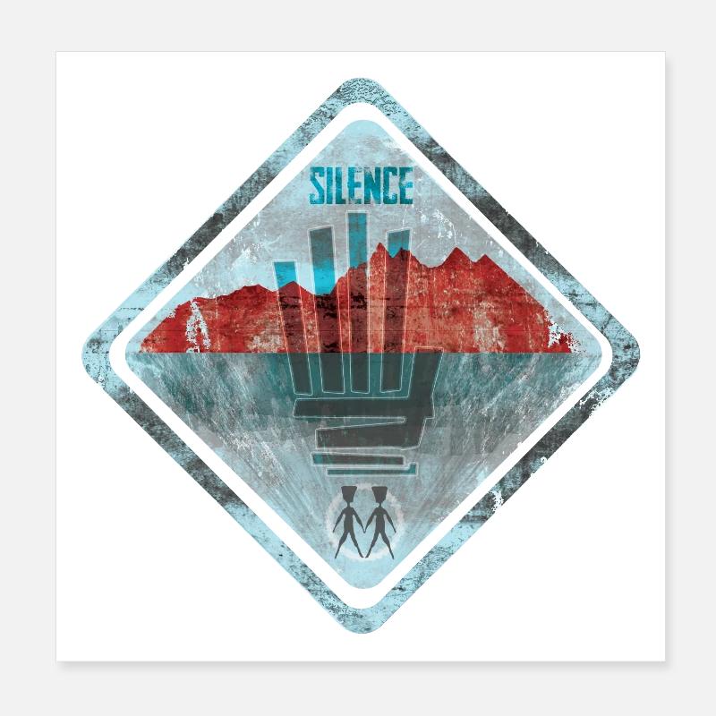 Conception de repère de limite silencieux Poster 20 x 20 cm