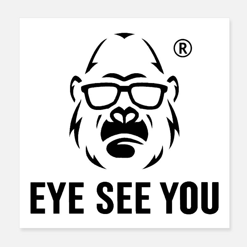 Gorilla mit Sonnenbrille Evil SeeV Poster 20x20 cm