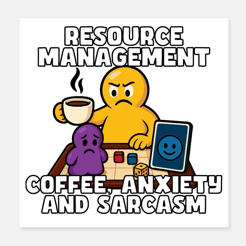 Gestion des ressources : café et anxiété Poster 20 x 20 cm