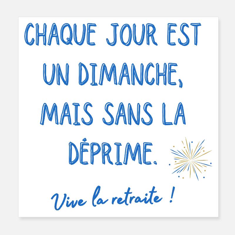 Vive la retraite - Poster 20 x 20 cm - blanc