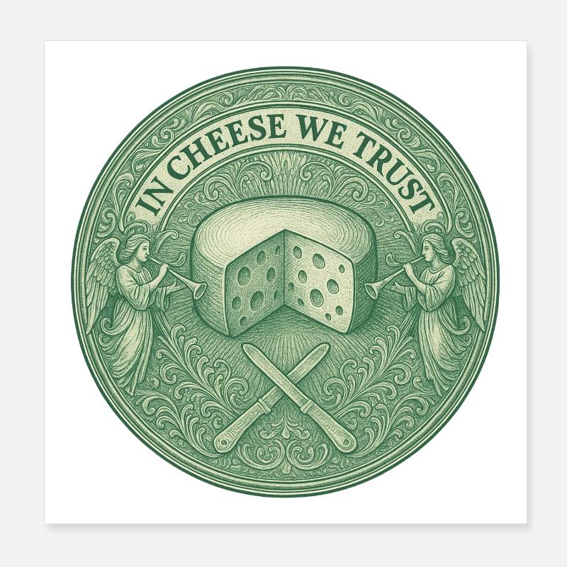Dans le fromage, nous faisons confiance Poster 20 x 20 cm