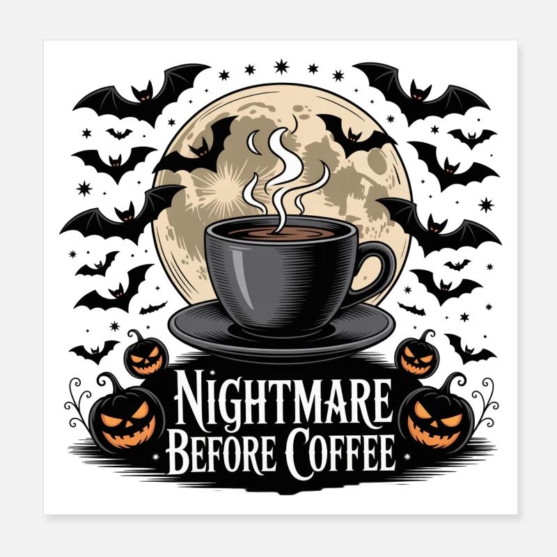 Nightmare Before Coffee Poster 8" x 8" (20x20 cm)