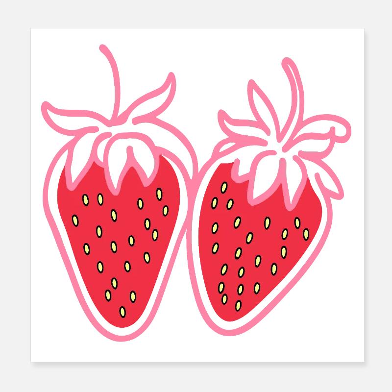 Fraise Poster 20 x 20 cm