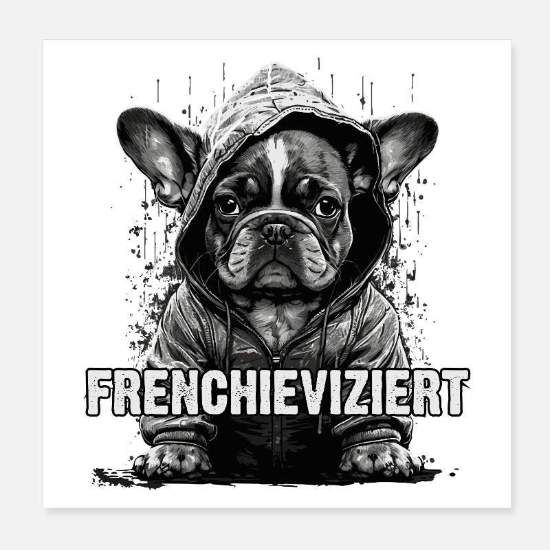 Bouledogue français cool Poster 20 x 20 cm
