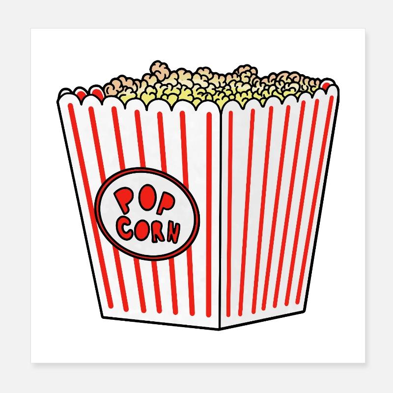 Popcorn Stripe Burst Eimer Retro Poster 20x20 cm