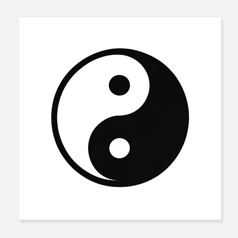 YinYang Silhouette Poster 20 x 20 cm