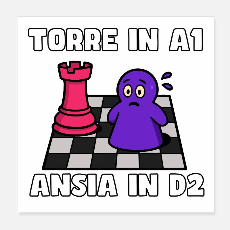 Turm in A1, Angst in D2 Poster 20x20 cm