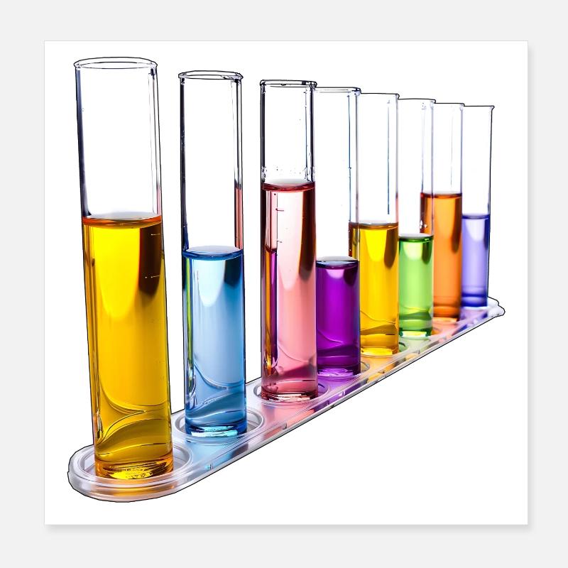 Modèle de tubes à essai arc-en-ciel Poster 20 x 20 cm