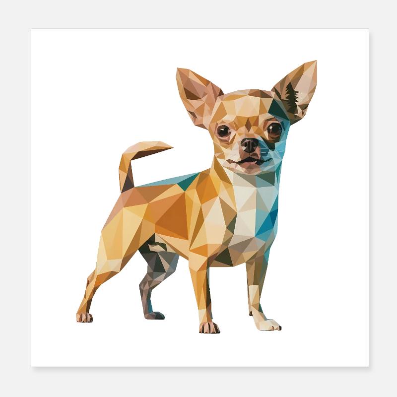 Chihuahua - Cooles Low-Poly-Logo Poster 20x20 cm