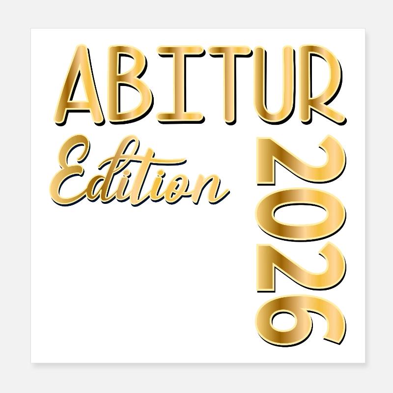 GYMNASIUM ABITUR 2026 - Poster 20x20 cm - Weiß