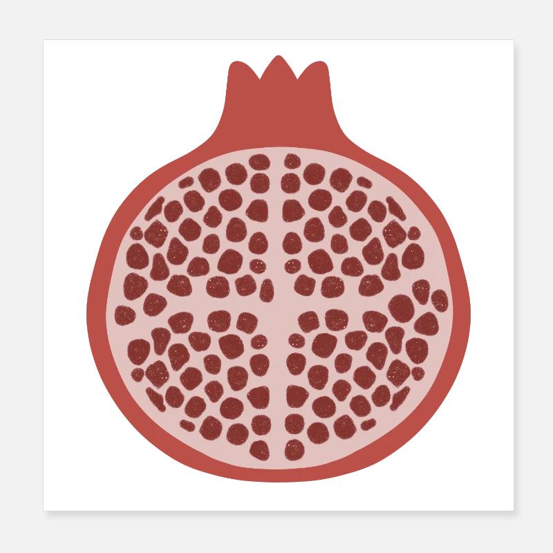 Granatapfel-Hälfte Poster 20x20 cm