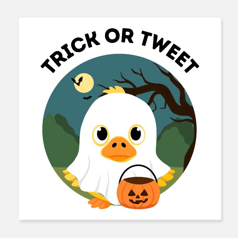 Trick oder Tweet – Süße Halloween Ente Poster 20x20 cm