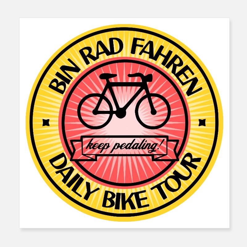 Je fais du vélo ! Excursion quotidienne à vélo en VTT Poster 20 x 20 cm