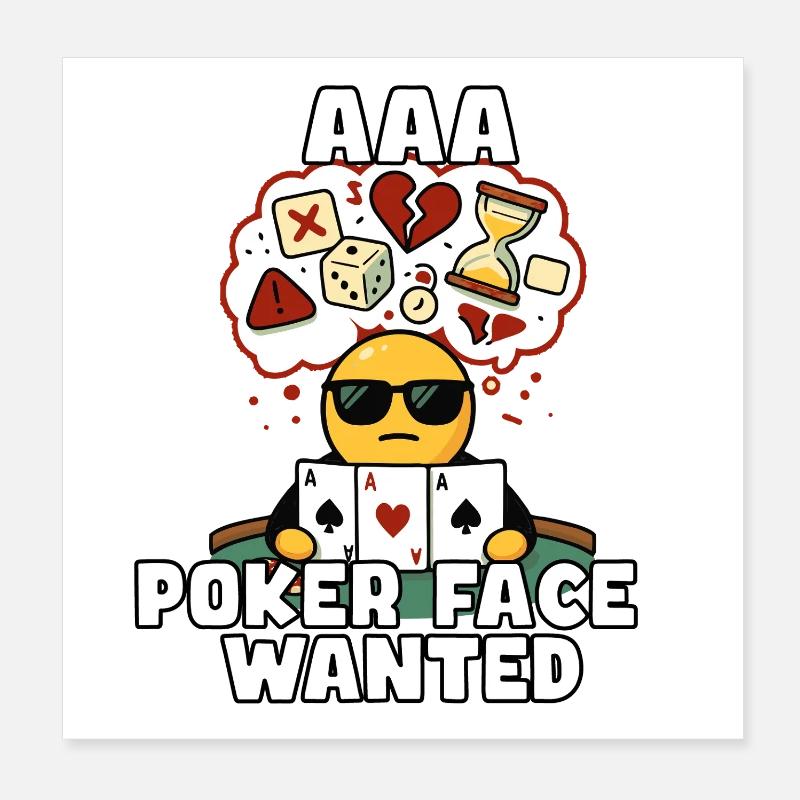 AAA Poker Face recherché Poster 20 x 20 cm