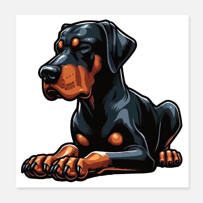 Doberman Doberman Propriétaire Doberman Lovers Poster 20 x 20 cm