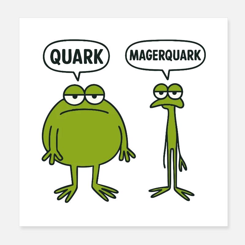 Duo de grenouilles quarks - Poster 20 x 20 cm - blanc