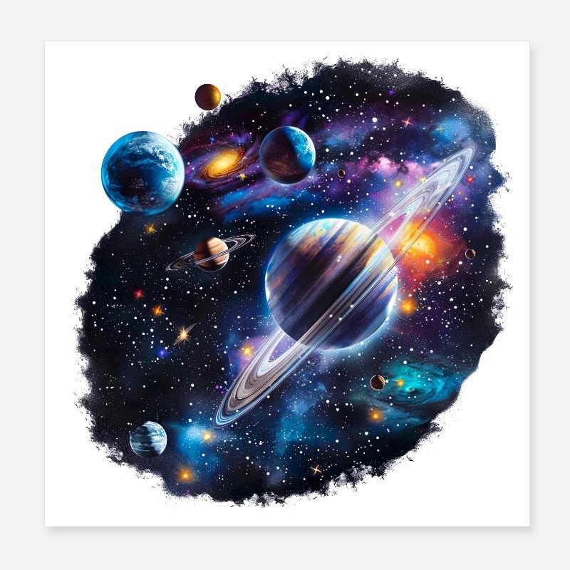 Modèle du système planétaire galactique Poster 20 x 20 cm