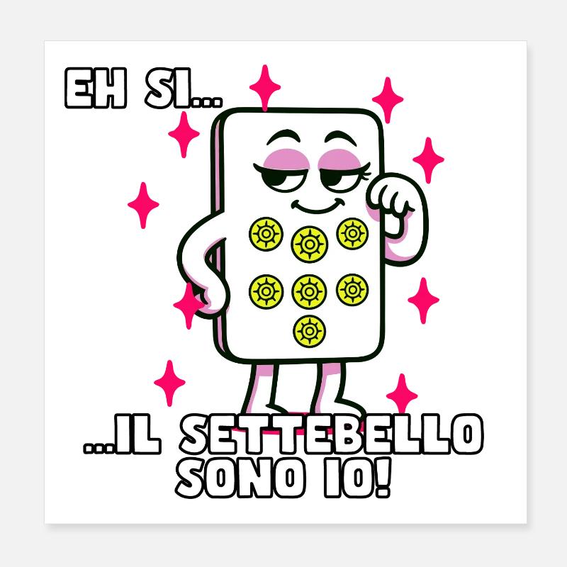 Je suis le Settebello - Poster 20 x 20 cm - blanc