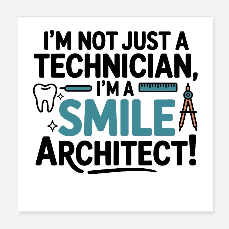 Conception de couronnes de technicien de laboratoire dentaire Poster 20 x 20 cm