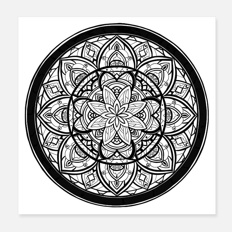 Mandala Contour Poster 20 x 20 cm