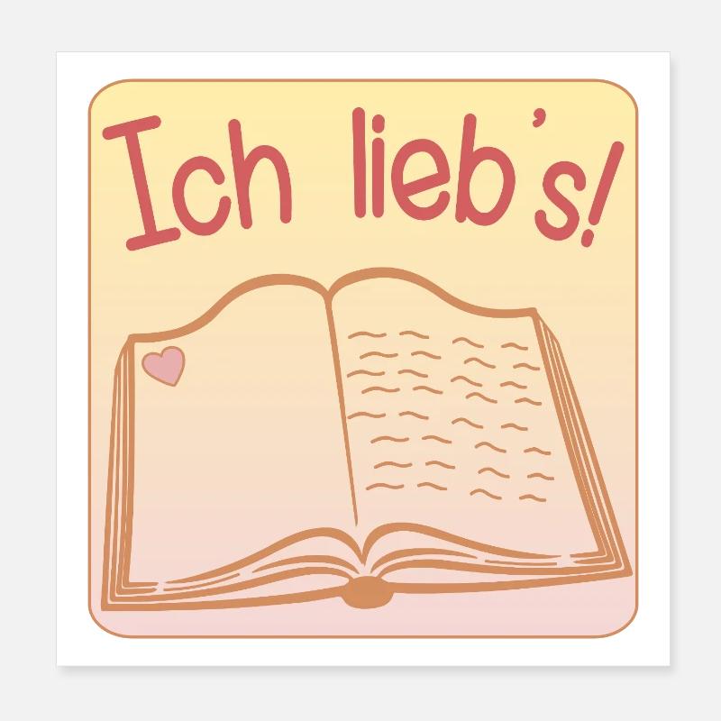 HOBBY READING BOOKS LOVE BOOK Poster 8" x 8" (20x20 cm)