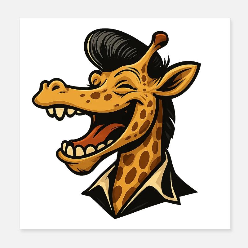 Stretch with Style – Coole Giraffe Poster 20x20 cm