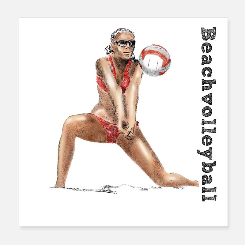 Volleyball Diva Red Poster 8" x 8" (20x20 cm)