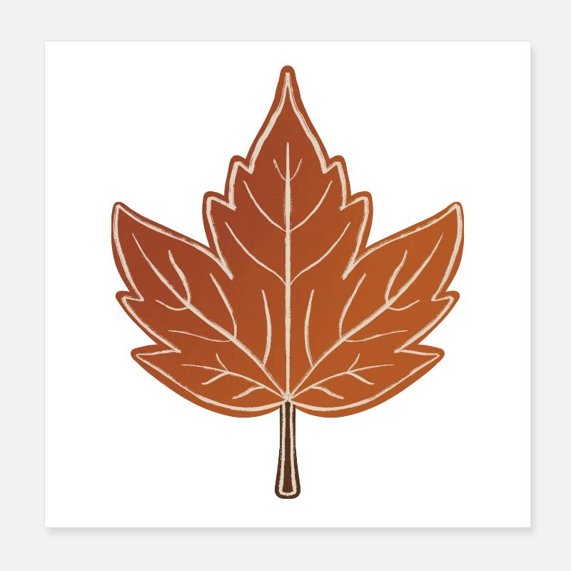 Autumn Maple Leaf Poster 8" x 8" (20x20 cm)
