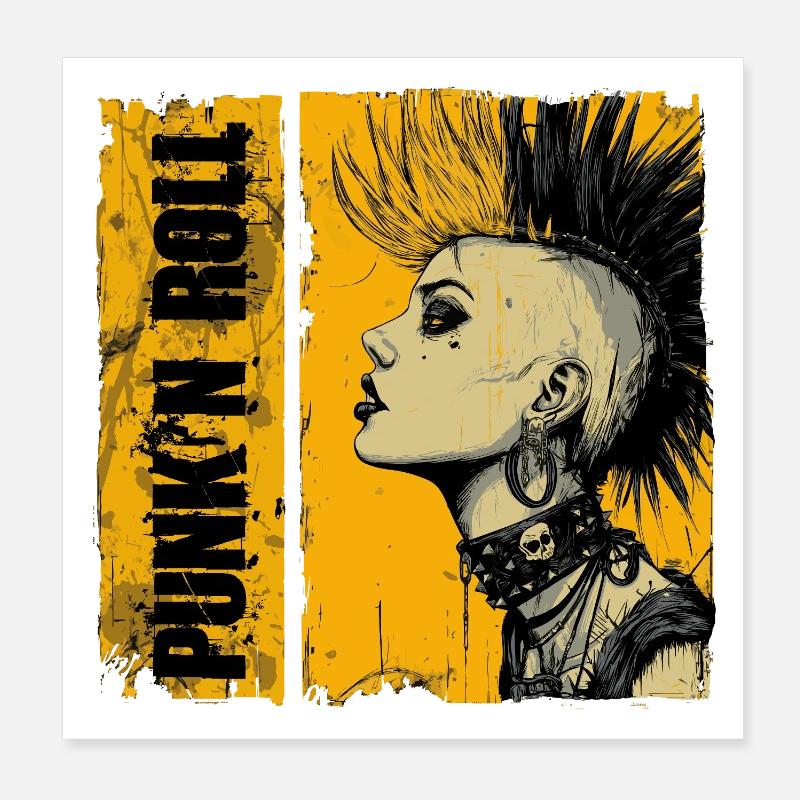 Fille Punk’n Roll Poster 20 x 20 cm