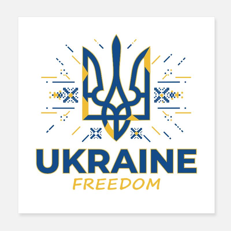 Emblème du Trident de la Liberté de l’Ukraine Poster 20 x 20 cm