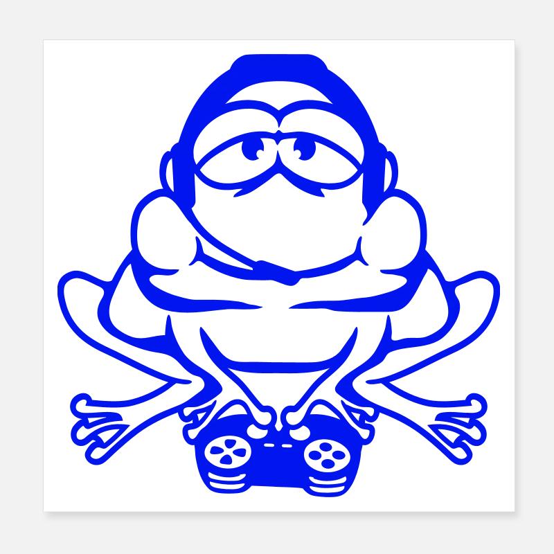 Frog Gamer Nerd Gaming Controller Console Game Poster 8" x 8" (20x20 cm)