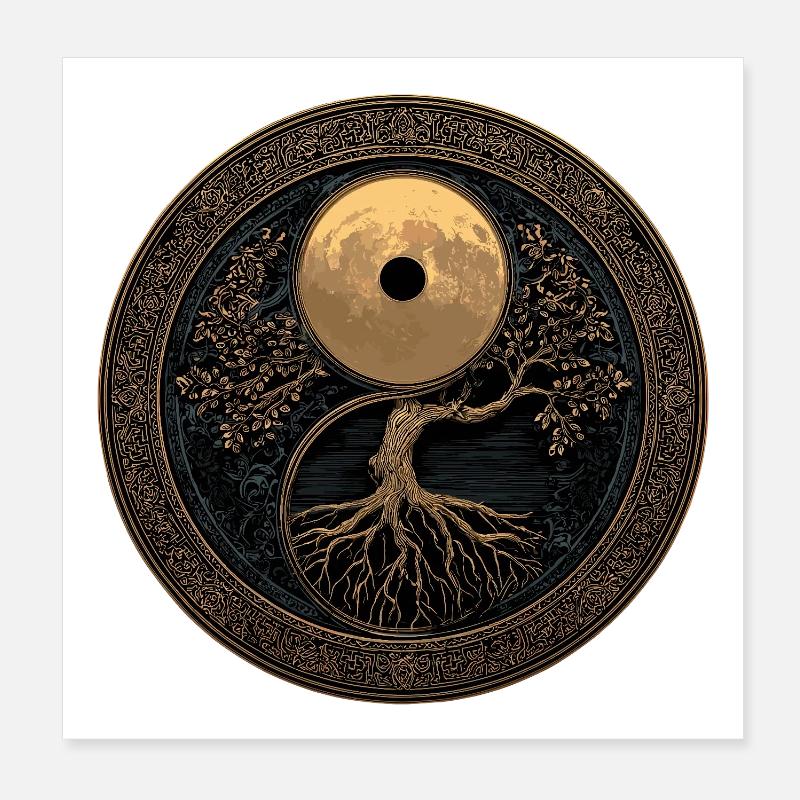 Baum des Lebens - Medaille Poster 20x20 cm