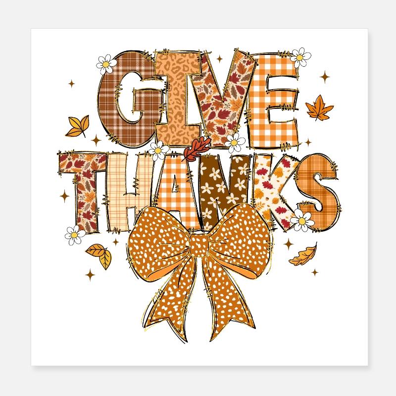 Patchwork Gratitude Automne Poster 20 x 20 cm
