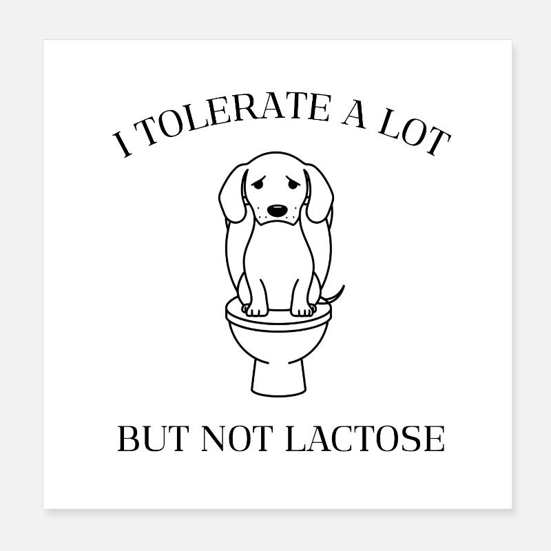 Moody Dachshund – Pas de lactose amusant Poster 20 x 20 cm