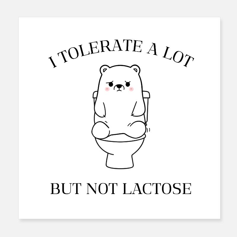 Sad Teddy – No Lactose Fun Poster 8" x 8" (20x20 cm)