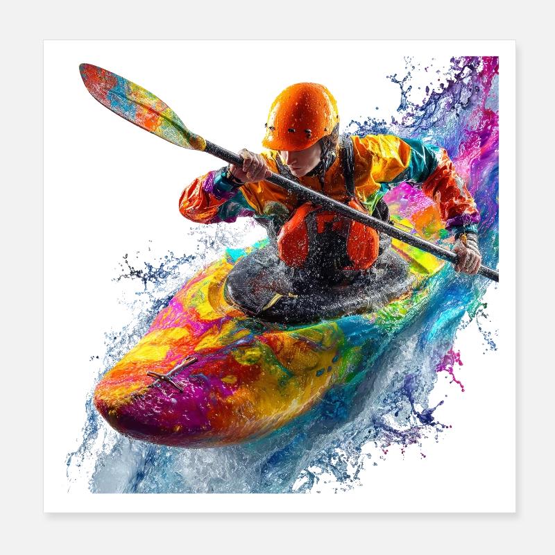 Color explosion kayak Poster 8" x 8" (20x20 cm)