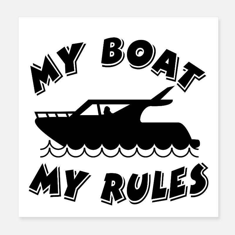Boot - Poster 20x20 cm - Weiß